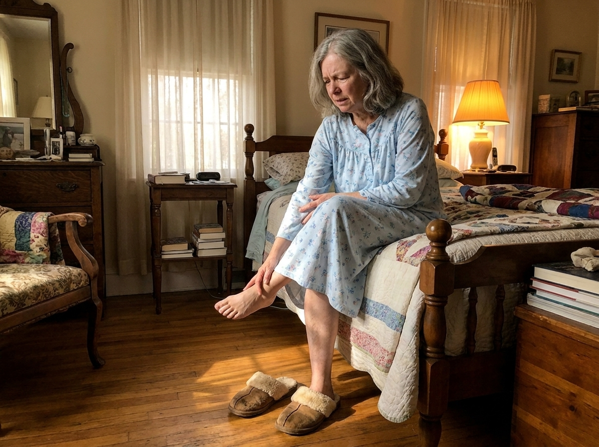 Slot 1 IDENTIFICATION · Barefoot bedside-brace candid