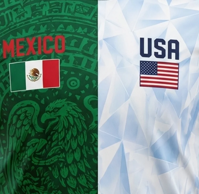 Close-up of original half-and-half roots design on heavyweight tee